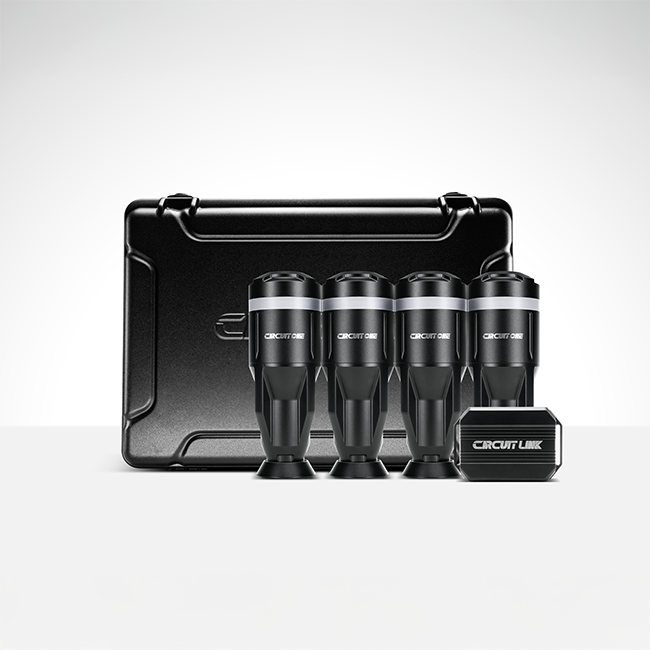 D Force 1 motion system components: four actuators, LINK control box, power supply and cables