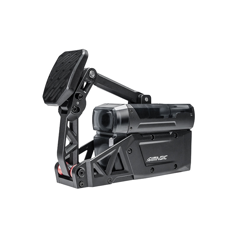 Simagic P-Active active pedal, rear angled view