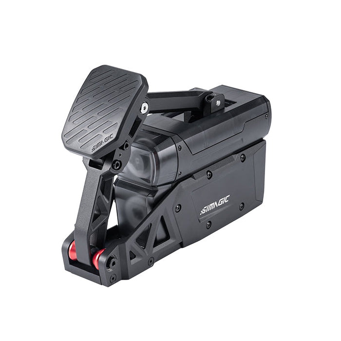 Simagic P-Active active pedal, angled view