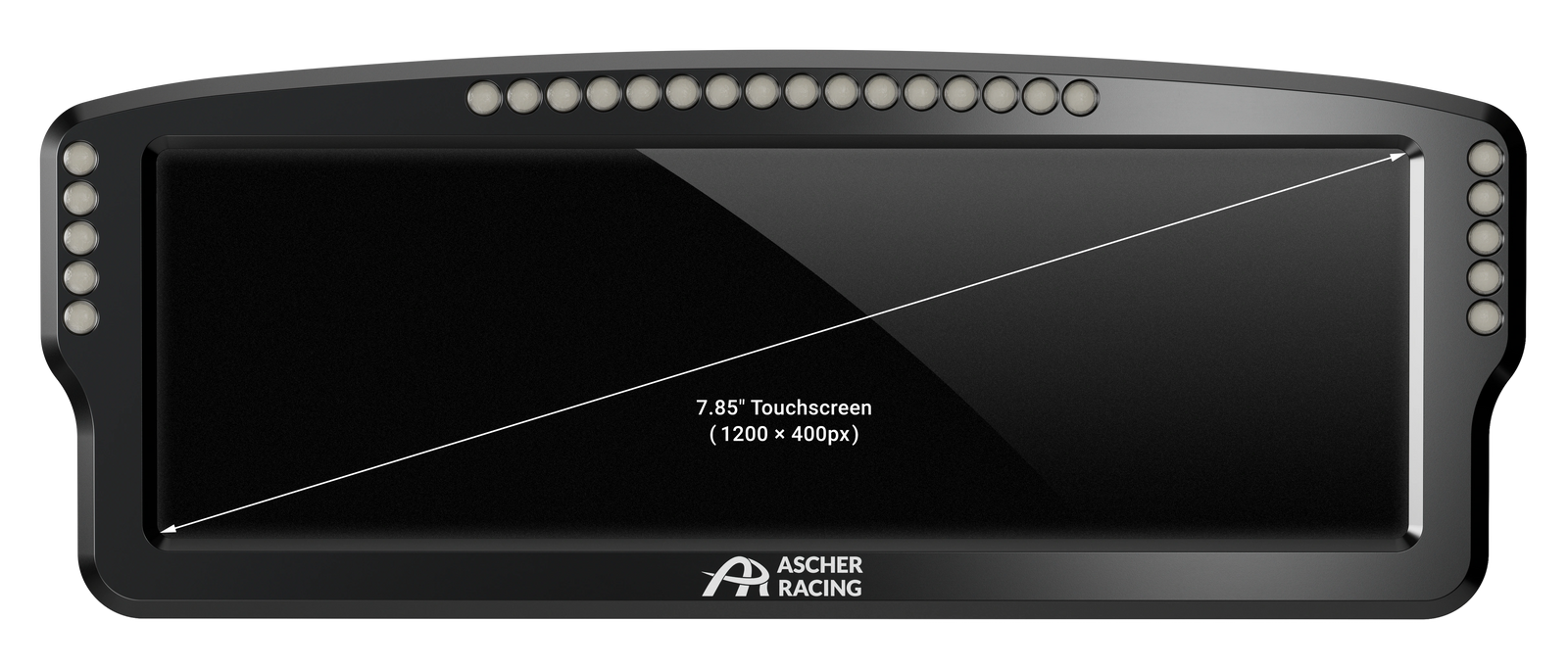 Ascher-Racing 8" Dashboard screen diagonal dimensions