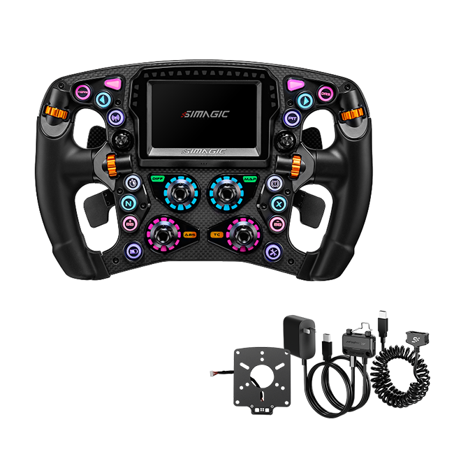 Simagic Zeus Formula with MagicDash 4 and MagLink Pro wired connectivity bundle